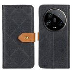 Per Xiaomi 14 Custodia per telefono in pelle goffrata floreale ultra europea (nera)