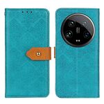Custodia per telefono in pelle goffrata floreale ultra europea Xiaomi 14 (blu)
