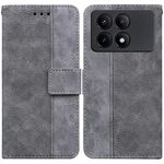 Custodia per telefono in pelle goffrata geometrica Xiaomi Redmi K70E / Poco X6 Pro (grigio)