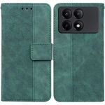 Custodia per telefono in pelle goffrata geometrica Xiaomi Redmi K70E / Poco X6 Pro (verde)