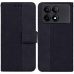 Custodia per telefono in pelle goffrata geometrica Xiaomi Redmi K70E / Poco X6 Pro (nera)