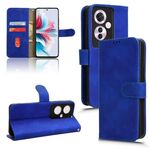 Custodia per telefono in pelle con vibrazione magnetica Skin Feel per OPPO Reno11 F (blu)