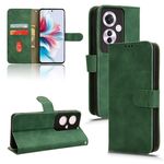 Custodia per telefono in pelle con vibrazione magnetica Skin Feel per OPPO Reno11 F (verde)