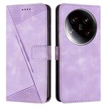 Per Xiaomi 14 Custodia per telefono in pelle Triangolo Ultra Dream con cordino (viola)