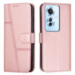 Per OPPO Reno11 F Custodia per cellulare in pelle con fibbia con texture di vitello (oro rosa)