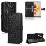 Per OPPO Reno 11 Pro Custodia per telefono in pelle con texture globale a nido d'ape (nera)