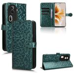 Per OPPO Reno 11 Pro Custodia per telefono in pelle con texture globale a nido d'ape (verde)