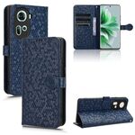 Per OPPO Reno 11 5G Custodia per telefono in pelle con texture globale a nido d'ape (blu)