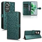 Per OPPO Reno 11 5G Custodia per telefono in pelle con texture globale a nido d'ape (verde)