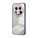 Per Xiaomi 14 Custodia per telefono con foro fine con placcatura ultra trasparente (viola)