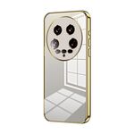 Per Xiaomi 14 Custodia per telefono con foro fine con placcatura ultra trasparente (oro)
