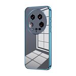 Per Xiaomi 14 Custodia per telefono con foro sottile con placcatura ultra trasparente (blu)