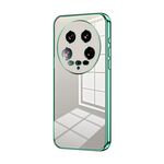 Per Xiaomi 14 Custodia per telefono con foro sottile con placcatura ultra trasparente (verde)