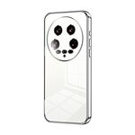 Per Xiaomi 14 Custodia per telefono con foro fine con placcatura ultra trasparente (argento)