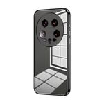 Per Xiaomi 14 Custodia per telefono con foro sottile con placcatura ultra trasparente (nera)