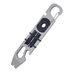 Strumento multifunzionale per sopravvivenza all'aperto e autodifesa con piede di porco a cricchetto Apribottiglie EDC (Argento)