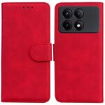 Per Xiaomi Redmi K70E / Poco X6 Pro Custodia per telefono in pelle Flip in puro colore Skin Feel (Rosso)