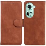 Per OPPO Reno 11 Global Skin Feel Custodia in pelle flip in puro colore (marrone)