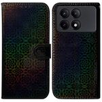 Per Xiaomi Redmi K70E / Poco X6 Pro Custodia per telefono in pelle con fibbia magnetica colorata (nera)
