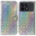 Custodia per telefono in pelle colorata con fibbia magnetica per Xiaomi Redmi K70E / Poco X6 Pro (argento)
