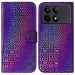 Custodia per telefono in pelle colorata con fibbia magnetica per Xiaomi Redmi K70E / Poco X6 Pro (viola)