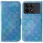 Custodia per telefono in pelle colorata con fibbia magnetica per Xiaomi Redmi K70E / Poco X6 Pro (blu)