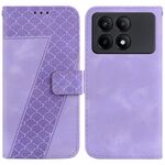 Custodia per telefono in pelle goffrata a forma di 7 per Xiaomi Redmi K70E / Poco X6 Pro (viola)