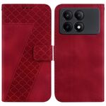 Custodia per telefono in pelle goffrata a forma di 7 per Xiaomi Redmi K70E / Poco X6 Pro (rossa)