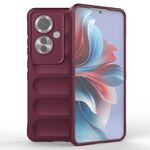 Per OPPO Reno 11 F 5G Global Magic Shield TPU + custodia per telefono in flanella (vino rosso)