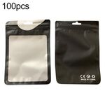 Borsa a chiusura lampo per imballaggio in plastica CPP traslucida perlata da 100 pezzi/pacco, dimensioni: 10,5x15 cm (nero)