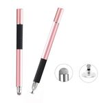 AT-31 Testina in tessuto conduttivo + Penna capacitiva a ventosa di precisione Penna 2-in-1 Stilo per scrittura a mano (oro rosa)