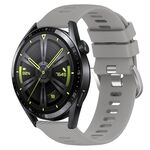 Per Huawei Watch GT3 46mm 22mm Cinturino in silicone morbido a tinta unita (grigio)