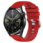 Per Huawei Watch GT3 46mm 22mm Cinturino in silicone morbido a tinta unita (rosso)