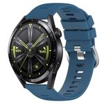 Per Huawei Watch GT3 46mm 22mm Cinturino in silicone morbido a tinta unita (blu)