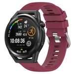 Per Huawei Watch GT Runner 22mm Cinturino in silicone morbido a tinta unita (rosso vino)