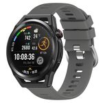 Per Huawei Watch GT Runner 22mm Cinturino in silicone morbido a tinta unita (grigio scuro)