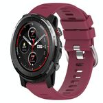 Per cinturino in silicone morbido tinta unita Amazfit 3 22mm (rosso vino)