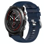 Per Amazfit 3 22mm cinturino in silicone morbido tinta unita (blu notte)