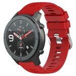 Per Amazfit GTR 47mm 22mm cinturino in silicone morbido tinta unita (rosso)