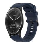 Per Garmin Vivomove Sport 20mm Cinturino in silicone morbido a tinta unita (blu notte)