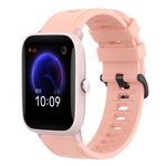 Per Amazfit Pop 20mm cinturino in silicone morbido tinta unita (rosa)