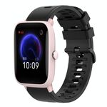 Per Amazfit Pop 20mm cinturino in silicone morbido tinta unita (nero)