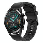 Per Huawei Watch GT2 42mm 20mm Cinturino in silicone morbido a tinta unita (nero)