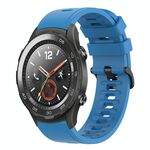 Per Huawei Watch 2 Cinturino per orologio in silicone morbido a tinta unita da 20 mm (blu)