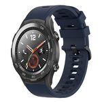 Per Huawei Watch 2 Cinturino per orologio in silicone morbido tinta unita da 20 mm (blu notte)