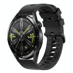 Per Huawei Watch GT3 46mm 22MM Cinturino in silicone morbido a tinta unita (nero)