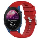 Per Garmin Forerunner 255S 18mm cinturino in silicone a tinta unita (rosso)