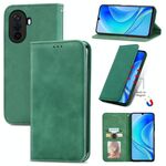 Per Huawei Enjoy 50 Custodia per telefono in pelle magnetica con sensazione di pelle retrò (verde)