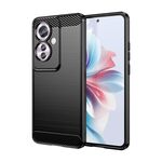 Per OPPO Reno11 F 5G Custodia per telefono TPU in fibra di carbonio con texture spazzolata globale (nera)