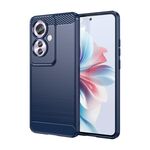Per OPPO Reno11 F 5G Custodia per telefono TPU in fibra di carbonio con struttura spazzolata globale (blu)